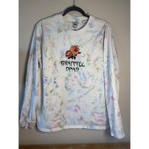 Grateful Dead Tie Dye Long Sleeve Shirt Skeleton‎ Roses Men's Medium